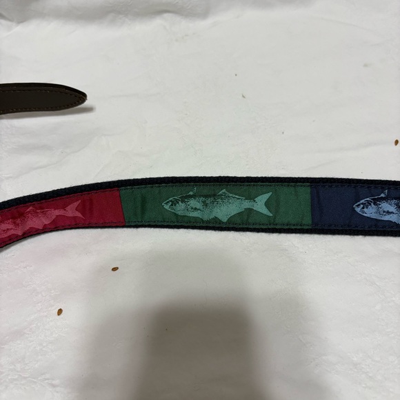 Vineyard Vines Stylish Multicolor Fish Belt with Gold Buckle - Picture 5 of 7